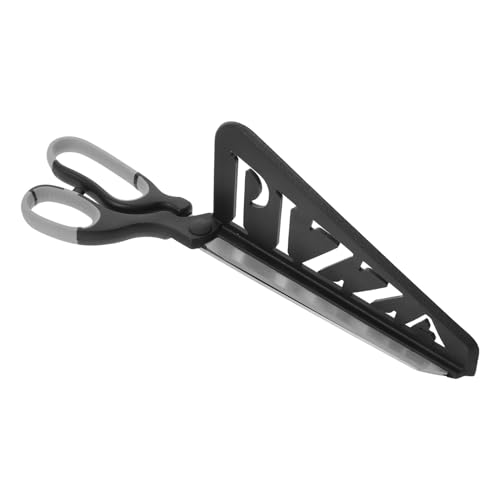 LIFKOME Ciseaux à Pizza Détachables en Acier Inoxydable Noir-gris, Coupe-pizza Antiadhésif avec Poignée Ergonomique, Ustensile Cuisine Multifonction pour Maison et Restaurant, Service