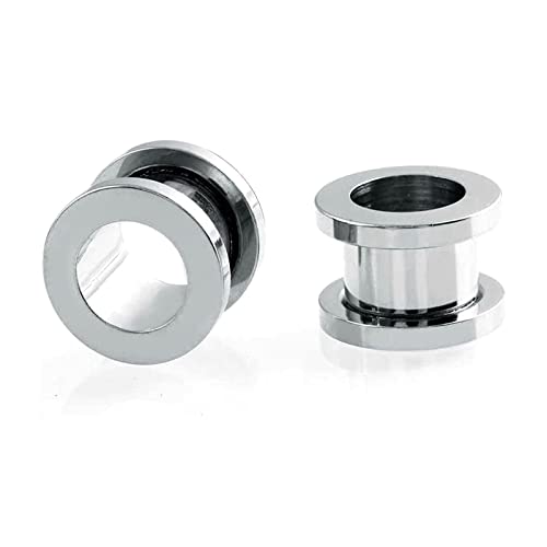 Aieci Ecarteur 8mm Acier Chirurgical Piercing Ecarteur Oreilles Argent Double Tunnel Plug Vis
