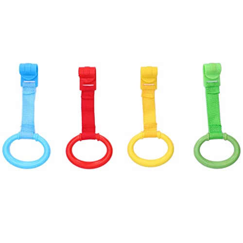 4pcs Baby Cot Hanging Rings,Baby Crib Pull Rings, Security Protection Ergonomic Baby Cot Rings Hanging Walking Assistant Rings for Infant Baby Toddler, Baby Crib Pull Rings, 4pcs Baby Cot Hangin