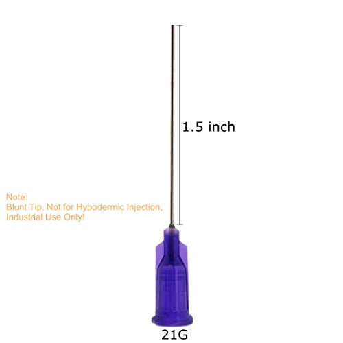 Bstean 50 Pack Blunt Tip Dispensing Needle With Luer Lock, Industrial Unsterilized (21G, 1.5 Inch) #TOP1