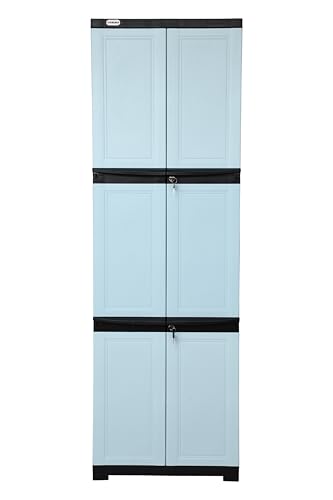 Image of Prima Viva-3 Plastic Storage Cabinet (Medium H 6 Ft x W 2 Ft x D 1.16 Ft) | 5 Compartments Multipurpose Organizer for Home & Office | Strong, Stylish & Spacious Cupboard for Clothes & Essentials