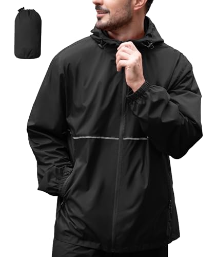 Amazon.com: ZITY Mens Rain Jacket Waterproof with Hood Lightweight