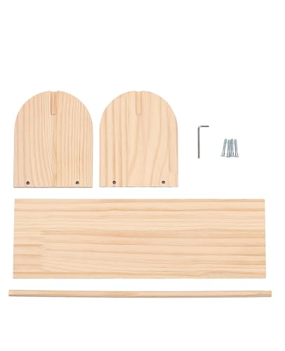 Image of Wooden Thread Rack with Empty Spools Thread Holder Organizer for Ribbons Ropes Tapes Cords