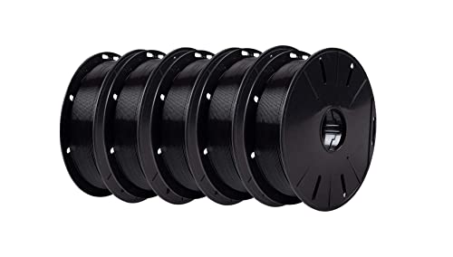 Image of Tesseract Premium PLA + 1.75mm 3D Printing Filament | Dimensional Accuracy + /- 0.03mm | Compatible with Most FDM Printers | 1 KG 3D Printer Filament - PLA Black (Quantity 5)