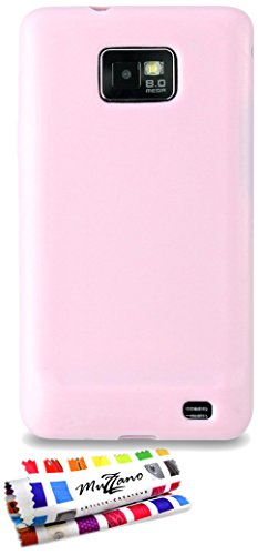 Coque Souple Ultra-Slim SAMSUNG I9100 [Le Glossy Premium] [Rose] de MUZZANO + STYLET et CHIFFON MUZZANO® OFFERTS - La Protection Antichoc ULTIME, ELEGANTE ET DURABLE pour votre SAMSUNG I9100 Cover