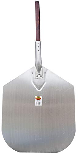 Raj Steel Catering Pizza Peel with wooden handle - 130x305 cm, CPP003 - Cake Lifter , Pizza Lifter , Chapati Lifter , Cookies Lifter