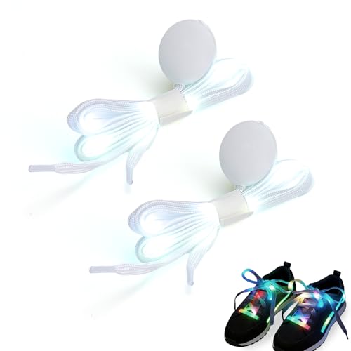 Cordones Luminosos LED, Cordones Parpadeantes, 120 cm Cordones LED de Nylon Multicolor con 3 Modos, Cordones Brillantes de Colores para Noche, Fiesta, Festival y Zapatillas Deportivas