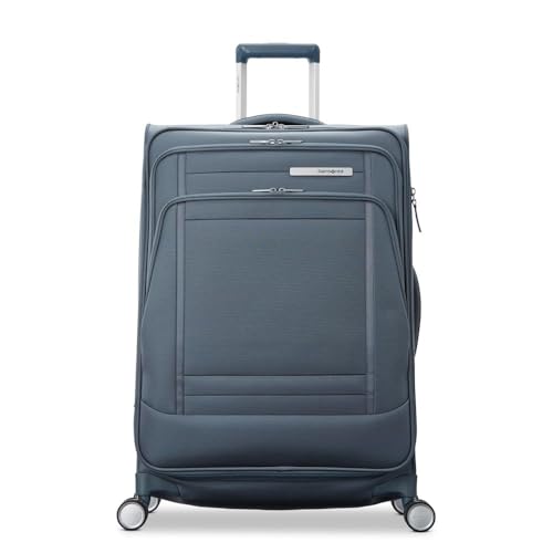Image of Samsonite UpLIFT Lightweight Large Checked Softside 3-Piece Luggage Set with Spinner Wheels - Expandable - Airline-Approved, Polyester Soft Suitcase for Ultra Light Travel - Elemental Blue
