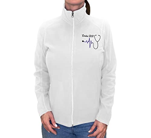 NACRE APPAREL Nurse Custom Jacket Personalized Embroidered Lightweight Nurse Jacket for Women Fleece Jacket3