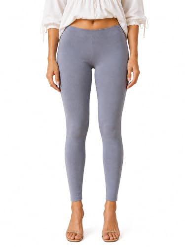 Image of Women's Cotton Lycra Ankle Length Leggings | Regular Rise, Soft 4 Way Stretch Fabric | Casual & Ethnic Wear