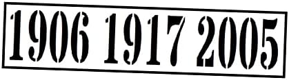 1906 1917 2005-2" Tall Lettering Reusable Custom Cut Stencil Clear Plastic Sheet Template Cutout Sign DIY Supplies for Airbrush Painting Drawing 1-2.5x11 inch