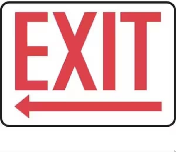 Exit Sign, Accu-Shield, 14 in W, 10 in H, Mfr: FRMADC532XP-A
