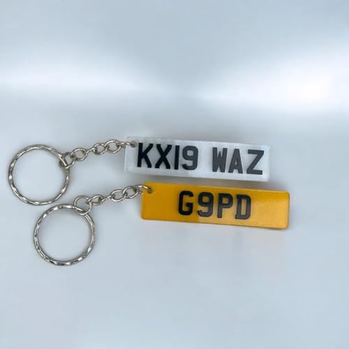 Personalised 4D Number Plate Keyring – Custom Car Registration Plate Keychain | Unique Car Gift for Him or Her | Stylish Car Accessories | Add Your Reg Number & Colours