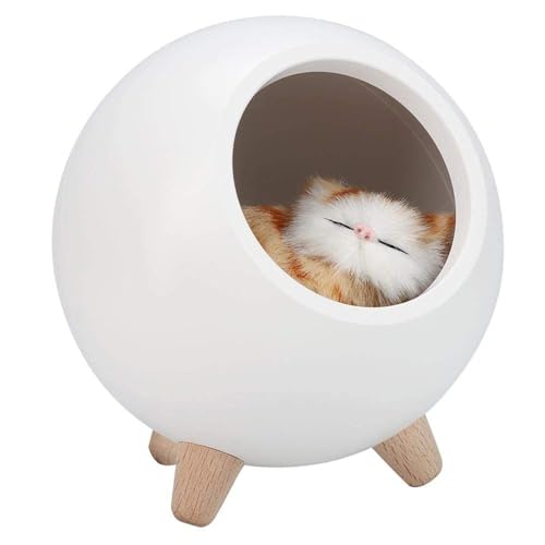 Lámpara de noche gatito blanca con batería recargable