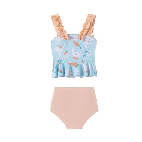 LIZENS Girls Two Piece Rabbit Print Swimwear Kids Swimsuits for Girls Age 2-122