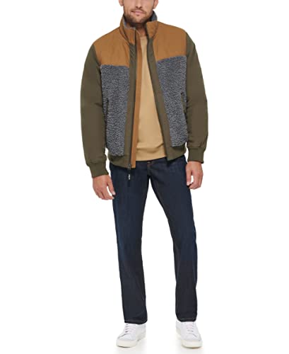 Levi's Men's Mixed Media Quilted Sherpa Stand Collar Jacket2
