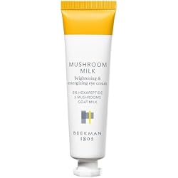 Beekman 1802 Mushroom Goat Milk Eye Cream, Fragrance Free, 0.68 fl oz | Clinically Proven Anti-Aging Eye Treatment for Under-Eye Circles & Fine Lines, With Hexapeptide and Snow Mushrooms