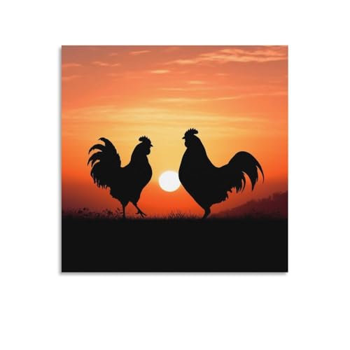 Toile murale abstraite de poules pour sublimer votre cuisine moderne