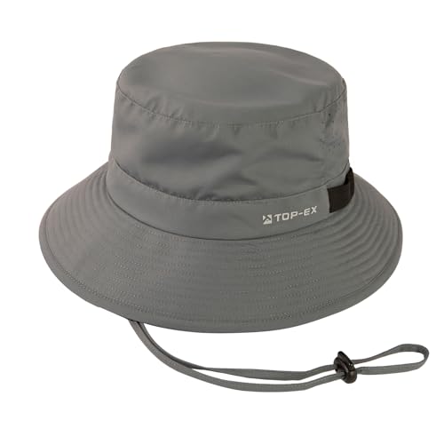 Mens Wide Brim Golf Bucket Cooling Sun Hat L XL Extra Large Size UV Protection Boonie Sunhat Summer Hiking Outdoor Fishing SPF50 Grey -  TOP-EX, TE95553-2