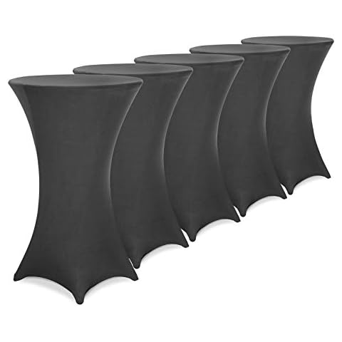 Deuba 5er Set Stehtischhusse Ø 60-65/70-75/80-85 cm Farbauswahl Stretch Tischhusse Husse Stehtisch Tisch Hochzeit Cover