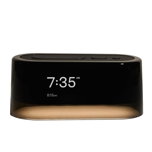 Loftie Alarm Clock with Sound Machine – Smart Alarm Clock with Light, White Noise, Bluetooth Speaker, Night Light Sound Machine, 100+ Sounds, Blackout Mode, No WiFi Mode, Optional Subscription - Black