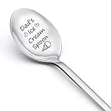 Dad's Ice Cream Spoon Gifts for Dad Father Birthday Christmas Gifts from Daughter Son, Ice Cream Lovers Gift Engraved Stainless Steel Spoons for Dad