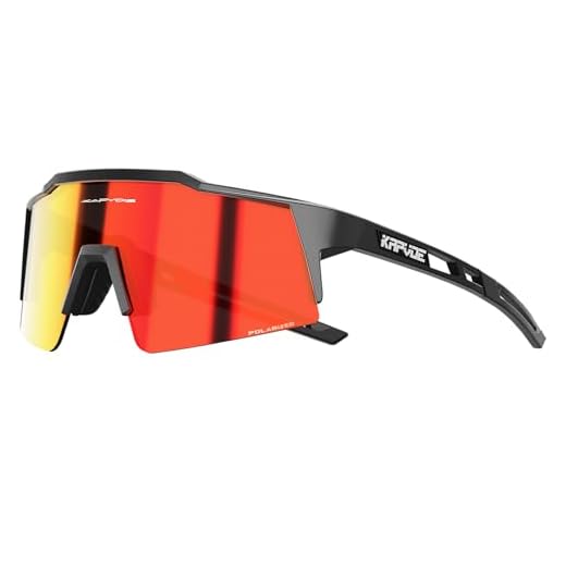 KAPVOE Polarisiert Fahrradbrille mit 4 wechselgläser TR90 Rahmen für Herren Damen Sport Radfahren MTB Sportsonnenbrille Radbrille Sportbrille Fahren Angeln Baseball Laufen CE Zertifiziert 02