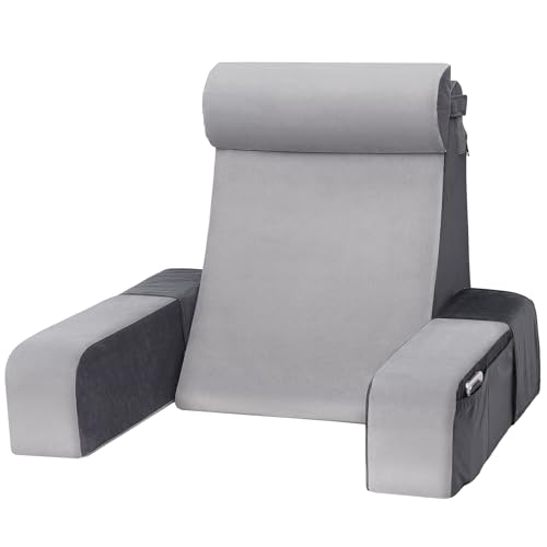 Vekkia 21' Reading Pillow for Bed with XL Side Pockets for Adult