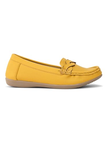 Image of XE Looks Women's Wave Design Loafer Ballet & Moccasins Faux Leather, Trendy and Stylish, Slip-on Mule Shoes for Daily Casual Wear & Formal Wear for Women & Girls