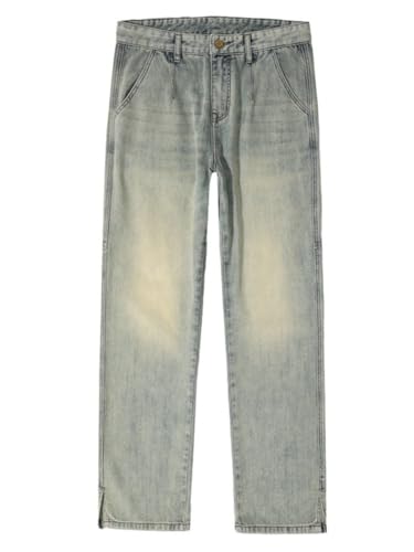 Jeans Pants Trousers Denim Spring/Summer Versatile Loose Water Washed Vintage Men's High Street Handsome Straight