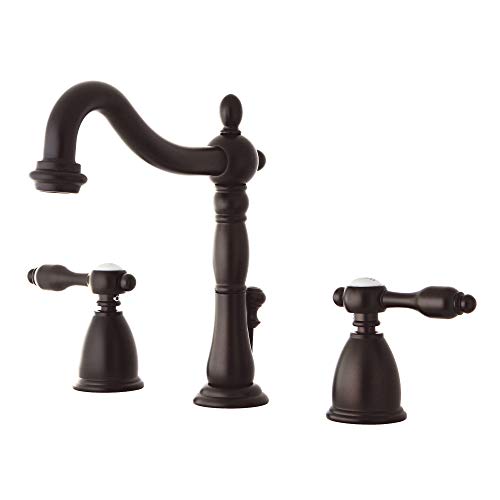 Best Deal Cheap 🛒 Kingston Brass KB1975TAL Tudor Widespread Lavatory Faucet With ABS/Brass Pop-Up, Oil Rubbed Bronze, 6-1/2 inch in Spout Reach, Oil Rubbed Bronze