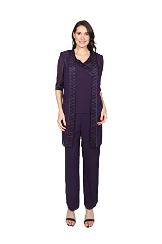 Le Bos Women's Solid Duster 3 Piece Pant Set