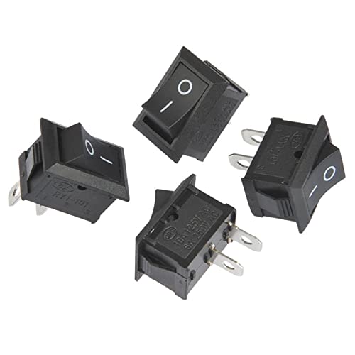 Interrupteur à bascule mini bouton poussoir noir 2Pin marche arrêt KCD1-101 10A