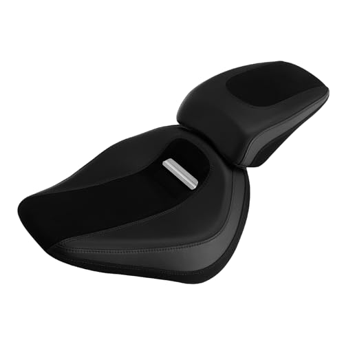 C.C. RIDER Leather Softail Seat Two Piece 2 Up Seat Fit for Harley Softail Breakout FXBR FXBRS 2018-2023, Black