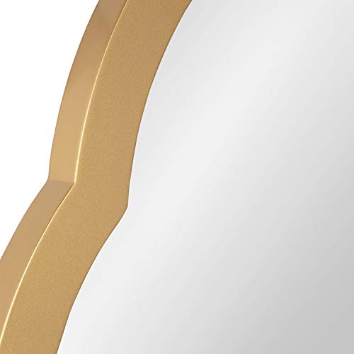 Kate And Laurel Eileen Framed Arch Mirror, 20" X 30", Gold, Modern Arched Bathroom Vanity Mirror #TOP3