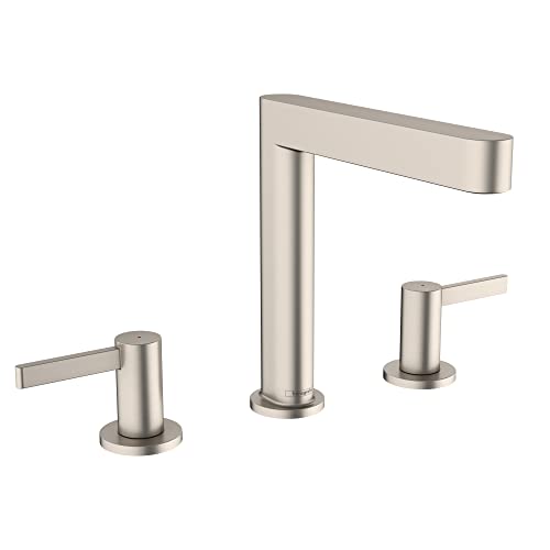 hansgrohe Finoris Modern 76034821 - Grifo de lavabo de baño de 2 manijas y 3 agujeros de 0.01 pulgadas de alto en níquel cepillado