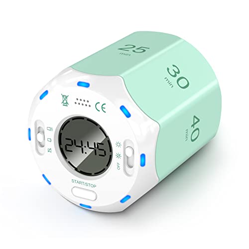 Pomodoro Timers, Octagonal Digital Cube Timer, Flip Focus Timer, Desk Productivity