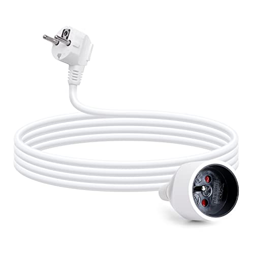 Aigostar - Rallonge de 2 Mètres, Jusqu'à 2300W, Protection Enfant, Prise 16A / 250V, Câble Type H05VV-F 3G1.0mm² Couleur blanche Cover