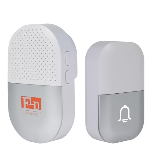 FORELAND Sonnette sans fil alimentée par piles, 110 dB, sonnerie sans fil, 38 mélodies, fonctionne...