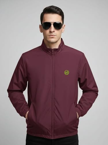 Image of Men Lightweight Zip Up Jacket Full Sleeve Stand Collar Comfortable Regular Fit Jacket For Men