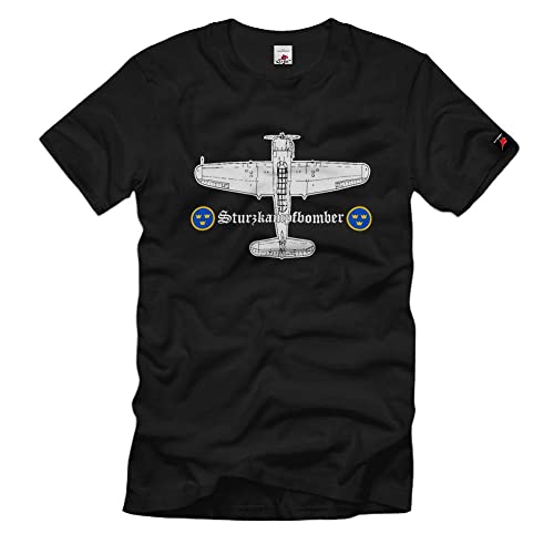 T-shirt de bombardier suédois WK avion Asja Middecker imprimé noir taille 3XL