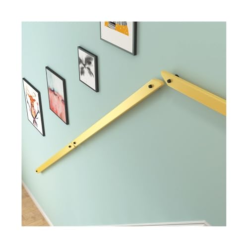 廊下の屋根裏部屋に適した無垢材の階段手すり。左右どちらにも設置可能。(Yellow,80cm)