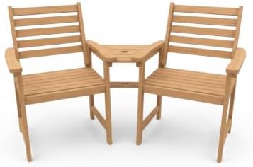 Garden Store Direct Chinese Fir Companion Bench with Two Chairs a...