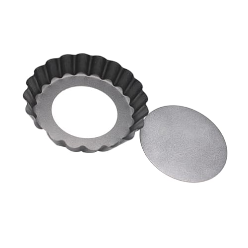 STOBAZA 2Pcs Non Stick Mini Tart Pan Round Baking Mold for Bread and Cake Making Removable Bottom for Birthdays and Celebrations