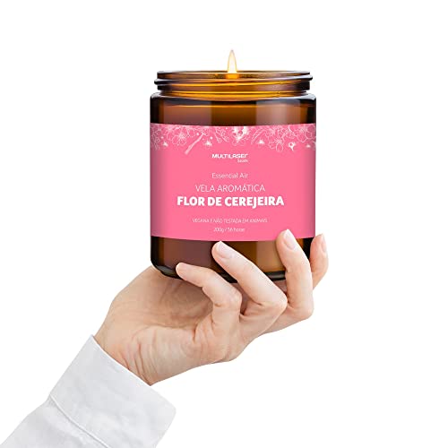 Vela Aromática Flor de Cerejeira 200g Multilaser Saúde - HC523