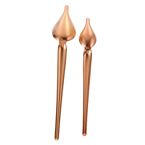 OUNONA 2Pcs Saucier Decorating Spoons Food Grade Drizzle Spoons for Baking Western Food Decoration Smooth Handles Design