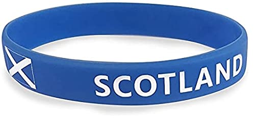 TDoperator SCOTLAND Bracelet Wristband Silicone Rubber National Country Flag Unisex Sport Fashion Wrist Strap Gift Souvenir Fan Supporter Soccer Football Basketball Hockey Rugby Athletics Gymnastics