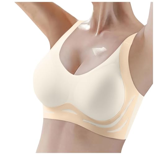Genérico Sujetador Postoperatorio Sujetador Envolvente de Anillo de Acero para Mujer, cómodo, Grande, Delgado, flácido, Lado, Belleza, Espalda, Brillante Ropa Interior Hombre Deporte (White, M)