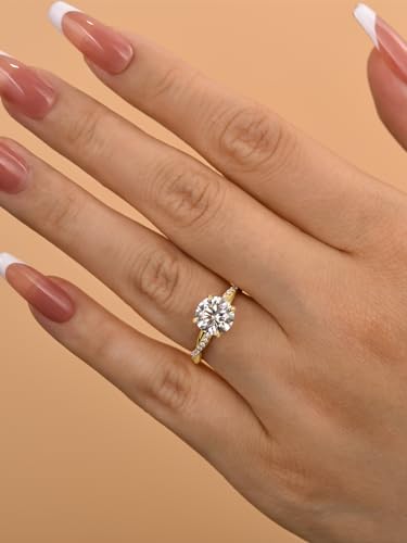 2.0ct Moissanite Engagement Ring,D Color VVS1 Clarity,8mm Round Brilliant Cut,4-Prong Twist Band 925 Sterling Silver Promise Ring4