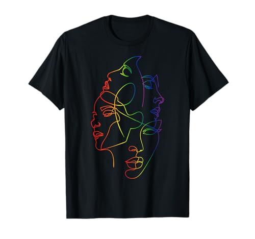 Gay Face Pride Rainbow Flag Proud LGBTQ Cool LGBT Ally Gift T-Shirt